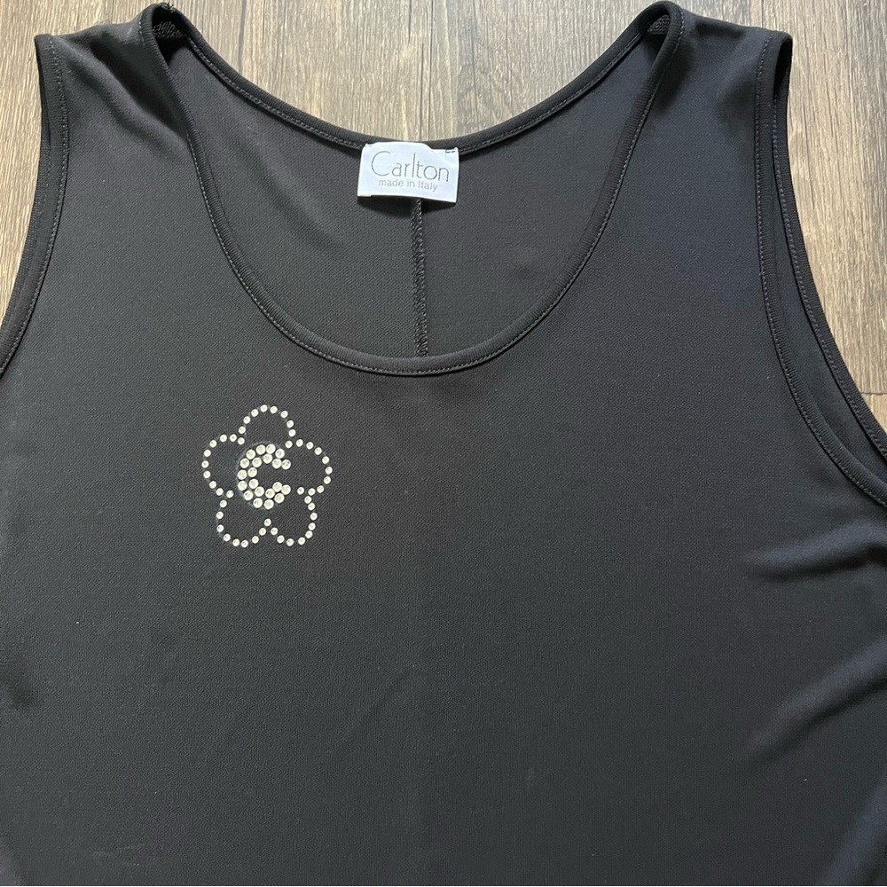 Carlton Sleeveless Black Fit & Flare Maxi Round Neck Slit Evening Gown Dress 12 - Picture 10 of 16